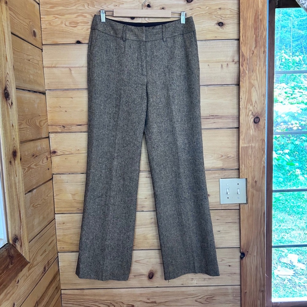 Vintage Wool Brown Tweed Trousers Women Size 10 Wide Leg Pants Nygard Collection